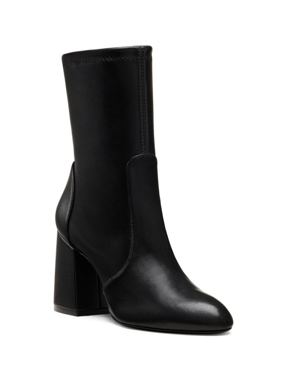 $800 STUART WEITZMAN ESSENTIALIST STRETCH SOCK BOOTIES LEATHER BLACK 12 (PD21)